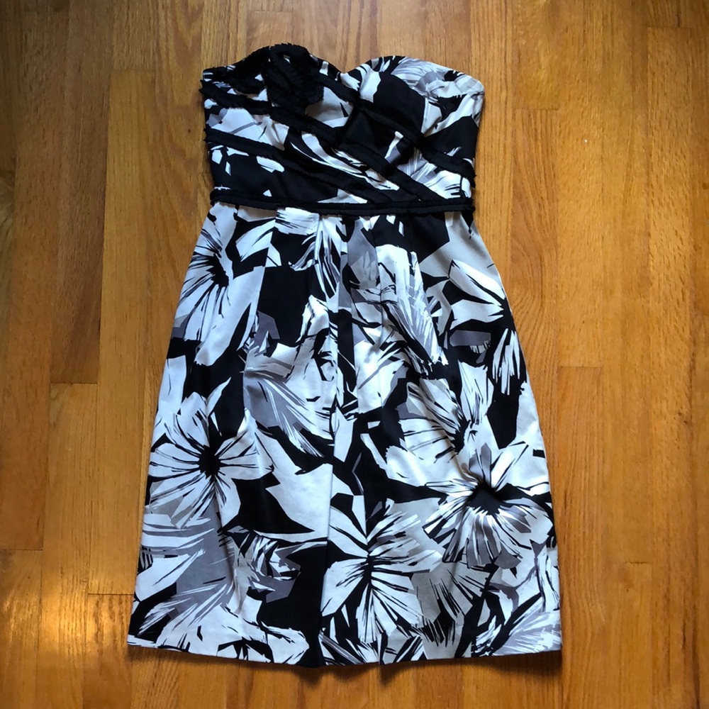 Strapless Black & White Dress